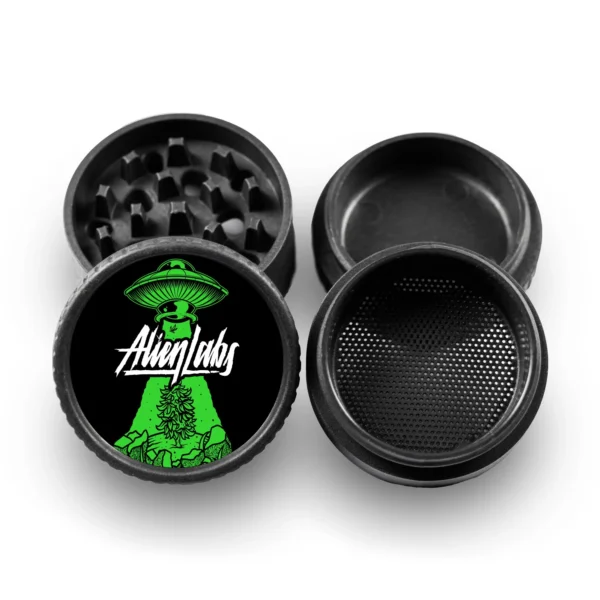 VELGRINDER 4-Piece "Alien Labs" Grinder – Black – 20-Pack